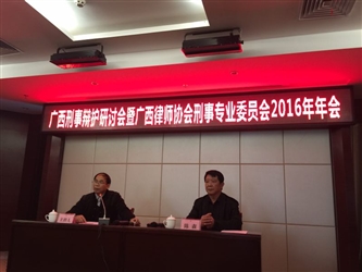 广西律师协会刑事专业委员会2016年度（崇左）年会